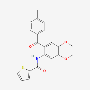 molecular formula C21H17NO4S B11051825 N-{7-[(4-methylphenyl)carbonyl]-2,3-dihydro-1,4-benzodioxin-6-yl}thiophene-2-carboxamide 