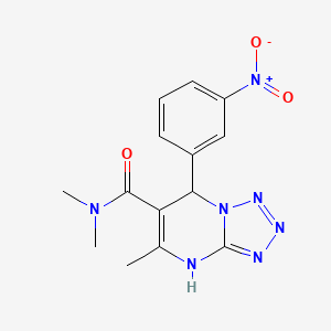 molecular formula C14H15N7O3 B11051839 N,N,5-trimethyl-7-(3-nitrophenyl)-4,7-dihydrotetrazolo[1,5-a]pyrimidine-6-carboxamide 