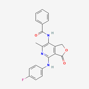 molecular formula C21H16FN3O3 B11051886 N-{4-[(4-fluorophenyl)amino]-6-methyl-3-oxo-1,3-dihydrofuro[3,4-c]pyridin-7-yl}benzamide 