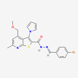 molecular formula C22H19BrN4O2S B11052139 N'-[(E)-(4-bromophenyl)methylidene]-4-(methoxymethyl)-6-methyl-3-(1H-pyrrol-1-yl)thieno[2,3-b]pyridine-2-carbohydrazide 