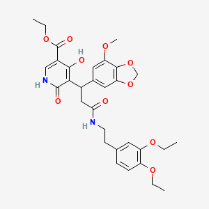 molecular formula C31H36N2O10 B11052263 Ethyl 5-[3-{[2-(3,4-diethoxyphenyl)ethyl]amino}-1-(7-methoxy-1,3-benzodioxol-5-yl)-3-oxopropyl]-4-hydroxy-6-oxo-1,6-dihydropyridine-3-carboxylate 