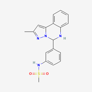 molecular formula C18H18N4O2S B11052264 N-[3-(2-methyl-5,6-dihydropyrazolo[1,5-c]quinazolin-5-yl)phenyl]methanesulfonamide 