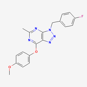 molecular formula C19H16FN5O2 B11052288 3-(4-fluorobenzyl)-7-(4-methoxyphenoxy)-5-methyl-3H-[1,2,3]triazolo[4,5-d]pyrimidine CAS No. 893770-16-6