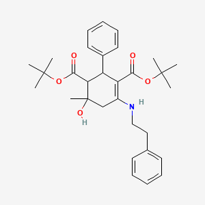molecular formula C31H41NO5 B11052317 Di-tert-butyl 6-hydroxy-6-methyl-2-phenyl-4-[(2-phenylethyl)amino]cyclohex-3-ene-1,3-dicarboxylate 
