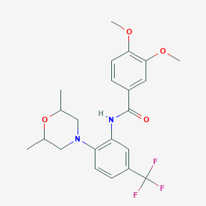 molecular formula C22H25F3N2O4 B11052363 N-[2-(2,6-dimethylmorpholin-4-yl)-5-(trifluoromethyl)phenyl]-3,4-dimethoxybenzamide 
