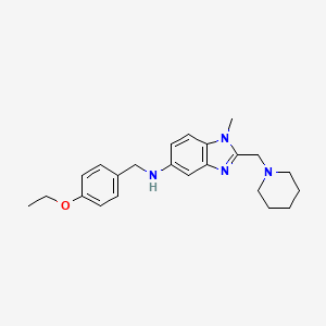 molecular formula C23H30N4O B11052404 N-(4-ethoxybenzyl)-1-methyl-2-(piperidin-1-ylmethyl)-1H-benzimidazol-5-amine 