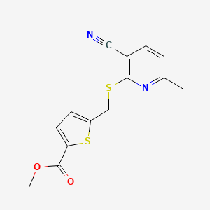 molecular formula C15H14N2O2S2 B11052482 Methyl 5-([(3-cyano-4,6-dimethylpyridin-2-yl)sulfanyl]methyl)thiophene-2-carboxylate 
