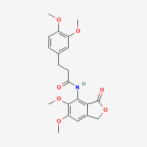 molecular formula C21H23NO7 B11052524 N-(5,6-dimethoxy-3-oxo-1,3-dihydro-2-benzofuran-4-yl)-3-(3,4-dimethoxyphenyl)propanamide 