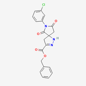 molecular formula C20H16ClN3O4 B11052637 Benzyl 7-(3-chlorophenyl)-6,8-dioxo-1,2,7-triazaspiro[4.4]non-2-ene-3-carboxylate 