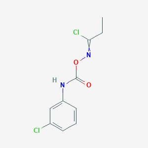 molecular formula C10H10Cl2N2O2 B11052668 N-{[(3-chlorophenyl)carbamoyl]oxy}propanimidoyl chloride 