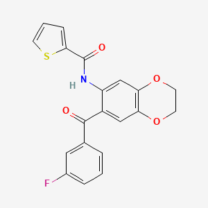molecular formula C20H14FNO4S B11052687 N-{7-[(3-fluorophenyl)carbonyl]-2,3-dihydro-1,4-benzodioxin-6-yl}thiophene-2-carboxamide 