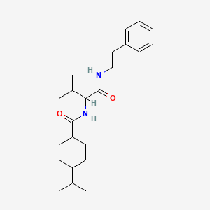 molecular formula C23H36N2O2 B11052696 N-{3-methyl-1-oxo-1-[(2-phenylethyl)amino]butan-2-yl}-4-(propan-2-yl)cyclohexanecarboxamide 