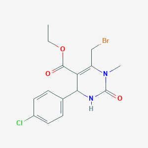 molecular formula C15H16BrClN2O3 B11052723 Ethyl 6-(bromomethyl)-4-(4-chlorophenyl)-1-methyl-2-oxo-1,2,3,4-tetrahydropyrimidine-5-carboxylate 