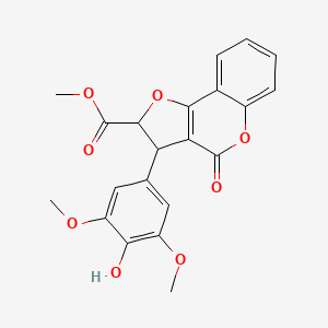 molecular formula C21H18O8 B11052771 methyl 3-(4-hydroxy-3,5-dimethoxyphenyl)-4-oxo-2,3-dihydro-4H-furo[3,2-c]chromene-2-carboxylate 