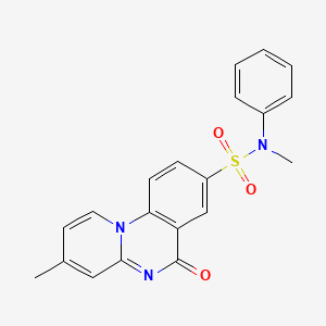 molecular formula C20H17N3O3S B11052918 N,3-dimethyl-6-oxo-N-phenyl-6H-pyrido[1,2-a]quinazoline-8-sulfonamide 