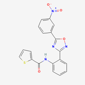 molecular formula C19H12N4O4S B11052922 N-{2-[5-(3-nitrophenyl)-1,2,4-oxadiazol-3-yl]phenyl}thiophene-2-carboxamide 