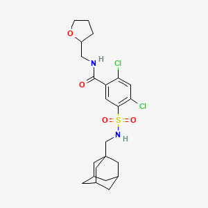 molecular formula C23H30Cl2N2O4S B11052925 5-[(Adamantan-1-ylmethyl)sulfamoyl]-2,4-dichloro-N-(tetrahydro-2-furanylmethyl)benzamide 