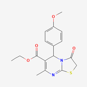 molecular formula C17H18N2O4S B11053073 ethyl 5-(4-methoxyphenyl)-7-methyl-3-oxo-2,3-dihydro-5H-[1,3]thiazolo[3,2-a]pyrimidine-6-carboxylate 