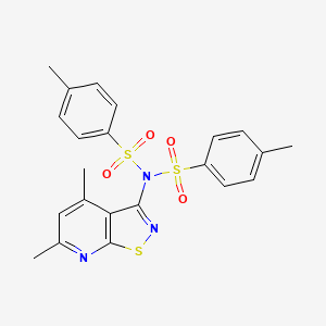 molecular formula C22H21N3O4S3 B11053076 N-(4,6-dimethyl[1,2]thiazolo[5,4-b]pyridin-3-yl)-4-methyl-N-[(4-methylphenyl)sulfonyl]benzenesulfonamide 