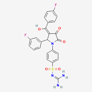 molecular formula C24H18F2N4O5S B11053082 N-(diaminomethylidene)-4-{2-(3-fluorophenyl)-3-[(4-fluorophenyl)carbonyl]-4-hydroxy-5-oxo-2,5-dihydro-1H-pyrrol-1-yl}benzenesulfonamide 