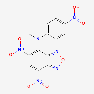 molecular formula C13H8N6O7 B11053114 N-methyl-5,7-dinitro-N-(4-nitrophenyl)-2,1,3-benzoxadiazol-4-amine 