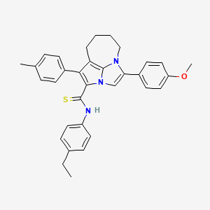 molecular formula C33H33N3OS B11053126 N-(4-ethylphenyl)-4-(4-methoxyphenyl)-1-(4-methylphenyl)-5,6,7,8-tetrahydro-2a,4a-diazacyclopenta[cd]azulene-2-carbothioamide 