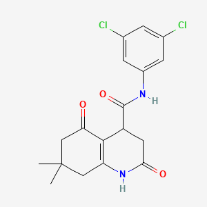 molecular formula C18H18Cl2N2O3 B11053163 N-(3,5-dichlorophenyl)-7,7-dimethyl-2,5-dioxo-1,2,3,4,5,6,7,8-octahydroquinoline-4-carboxamide 