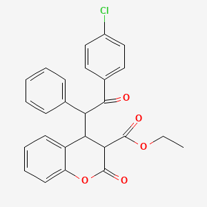 molecular formula C26H21ClO5 B11053185 ethyl 4-[2-(4-chlorophenyl)-2-oxo-1-phenylethyl]-2-oxo-3,4-dihydro-2H-chromene-3-carboxylate 