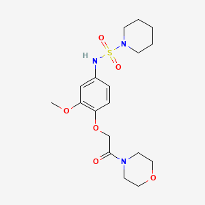 molecular formula C18H27N3O6S B11053198 N-[3-methoxy-4-(2-morpholino-2-oxoethoxy)phenyl]tetrahydro-1(2H)-pyridinesulfonamide 