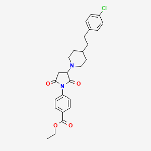molecular formula C26H29ClN2O4 B11053203 Ethyl 4-(3-{4-[2-(4-chlorophenyl)ethyl]piperidin-1-yl}-2,5-dioxopyrrolidin-1-yl)benzoate 