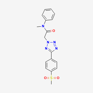 molecular formula C17H17N5O3S B11053377 N-methyl-2-{5-[4-(methylsulfonyl)phenyl]-2H-tetrazol-2-yl}-N-phenylacetamide 