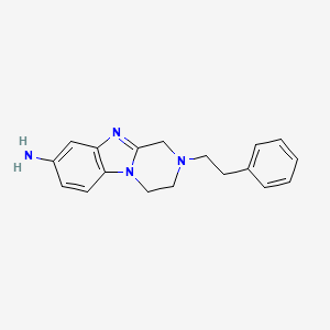 molecular formula C18H20N4 B11053384 Pyrazino[1,2-a][1,3]benzimidazol-8-amine, 1,2,3,4-tetrahydro-2-(2-phenylethyl)- 
