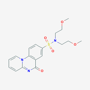 molecular formula C18H21N3O5S B11053404 N,N-bis(2-methoxyethyl)-6-oxo-6H-pyrido[1,2-a]quinazoline-8-sulfonamide 