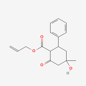molecular formula C17H20O4 B11053416 Prop-2-en-1-yl 4-hydroxy-4-methyl-2-oxo-6-phenylcyclohexanecarboxylate 
