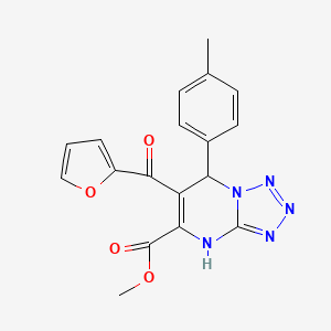 molecular formula C18H15N5O4 B11053418 Methyl 6-(furan-2-ylcarbonyl)-7-(4-methylphenyl)-4,7-dihydrotetrazolo[1,5-a]pyrimidine-5-carboxylate 