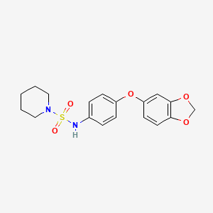 molecular formula C18H20N2O5S B11053445 N-[4-(1,3-benzodioxol-5-yloxy)phenyl]piperidine-1-sulfonamide 