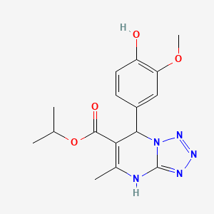 molecular formula C16H19N5O4 B11053536 Propan-2-yl 7-(4-hydroxy-3-methoxyphenyl)-5-methyl-4,7-dihydrotetrazolo[1,5-a]pyrimidine-6-carboxylate 