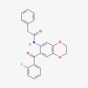 molecular formula C23H18INO4 B11053675 N-{7-[(2-iodophenyl)carbonyl]-2,3-dihydro-1,4-benzodioxin-6-yl}-2-phenylacetamide 