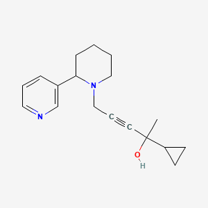 molecular formula C18H24N2O B11053878 Cyclopropanemethanol, alpha-methyl-alpha-[3-[2-(3-pyridinyl)-1-piperidinyl]-1-propynyl]- 