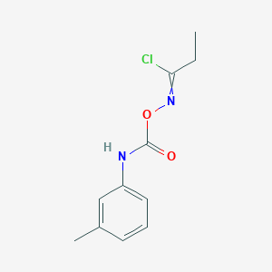 molecular formula C11H13ClN2O2 B11053907 Propanimidoyl chloride, N-[[[(3-methylphenyl)amino]carbonyl]oxy]- 