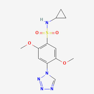 molecular formula C12H15N5O4S B11053989 N-cyclopropyl-2,5-dimethoxy-4-(1H-tetrazol-1-yl)benzenesulfonamide 