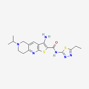 molecular formula C18H22N6OS2 B11054017 3-amino-N-(5-ethyl-1,3,4-thiadiazol-2-yl)-6-(propan-2-yl)-5,6,7,8-tetrahydrothieno[2,3-b][1,6]naphthyridine-2-carboxamide 