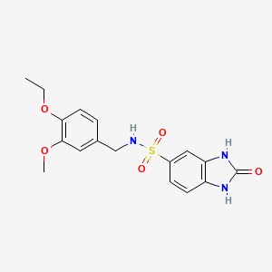 molecular formula C17H19N3O5S B11054044 N-(4-ethoxy-3-methoxybenzyl)-2-oxo-2,3-dihydro-1H-benzimidazole-5-sulfonamide 