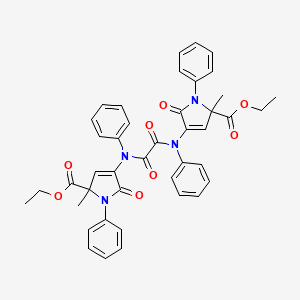 molecular formula C42H38N4O8 B11054883 diethyl 4,4'-[(1,2-dioxoethane-1,2-diyl)bis(phenylimino)]bis(2-methyl-5-oxo-1-phenyl-2,5-dihydro-1H-pyrrole-2-carboxylate) 