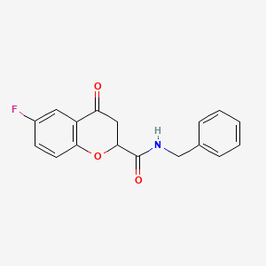 molecular formula C17H14FNO3 B11056060 N-benzyl-6-fluoro-4-oxo-3,4-dihydro-2H-chromene-2-carboxamide 