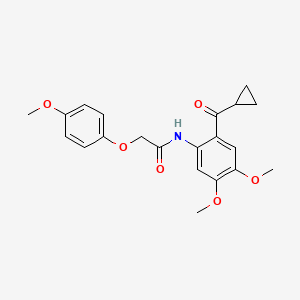 molecular formula C21H23NO6 B11056067 N-[2-(cyclopropylcarbonyl)-4,5-dimethoxyphenyl]-2-(4-methoxyphenoxy)acetamide 