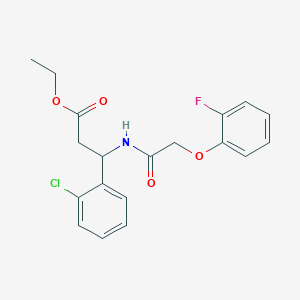 molecular formula C19H19ClFNO4 B11056102 Ethyl 3-(2-chlorophenyl)-3-{[(2-fluorophenoxy)acetyl]amino}propanoate 