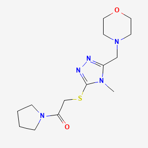 molecular formula C14H23N5O2S B11056251 Morpholine, 4-[[4-methyl-5-[[2-oxo-2-(1-pyrrolidinyl)ethyl]thio]-4H-1,2,4-triazol-3-yl]methyl]- 