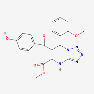 molecular formula C20H17N5O5 B11056302 Methyl 6-[(4-hydroxyphenyl)carbonyl]-7-(2-methoxyphenyl)-4,7-dihydrotetrazolo[1,5-a]pyrimidine-5-carboxylate 