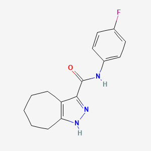 molecular formula C15H16FN3O B11056423 N-(4-fluorophenyl)-1,4,5,6,7,8-hexahydrocyclohepta[c]pyrazole-3-carboxamide 